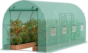 Serra a tunnel Serra fredda Casa del pomodoro 445x194x192 cm - Telaio rinforzato - Copertura in PE - Design walk-in - Sistema di ventilazione per una coltivazione ottimale delle piante