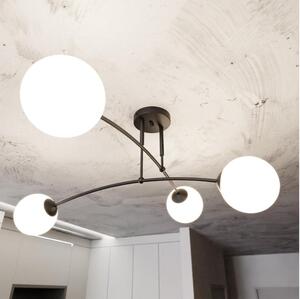 Lampadario a sospensione con supporto rigido PREGOS 4xE14/10W/230V nero
