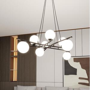 Lampadario a sospensione con filo ESSA 8xE14/10W/230V nero/bianco