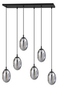 Lampadario a sospensione con filo ASTRAL 6xE14/10W/230V nero/fumé