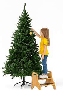 Albero di Natale Monte Saturno 210 cm 1037 Rami Super Folto Realistico con Base a Croce in Ferro Verde