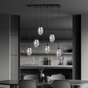 Lampadario a sospensione con filo ASTRAL 6xE14/10W/230V nero/fumé