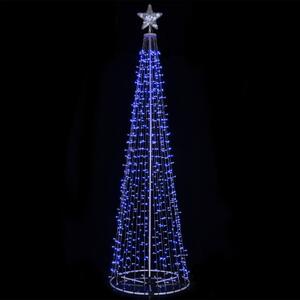 Albero di Natale Luminoso Ø80x280 cm 753 LED con 8 Giochi di Luce da Esterno in Metallo Blu