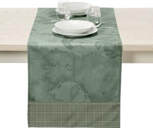 Runner Tavola 50X150 Geo Tartan Green VERDE Cotone Caleffi