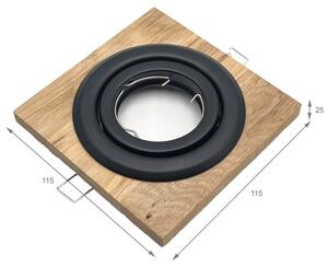 Faretto per controsoffitto TOBBY 1xGU10/20W/230V 11,5x11,5 cm rovere/nero