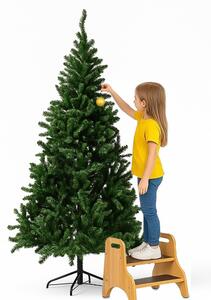 Albero di Natale Monte Saturno 180 cm 650 Rami Super Folto Realistico con Base a Croce in Ferro Verde