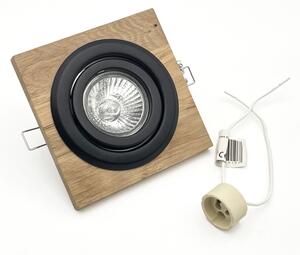 Faretto per controsoffitto TOBBY 1xGU10/20W/230V 11,5x11,5 cm rovere/nero