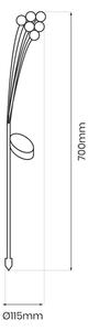 Lampada LED solare MULTI LED/0,06W/1,2V 150 mAh IP44 nero