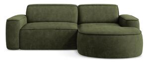 Divano angolare verde (con penisola a destra/con chaise lounge) con rivestimento in ciniglia Omao – Makamii