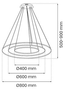 Lampadario LED a sospensione con filo HOOP LED/93W/230V diametro 80 cm 4000K oro