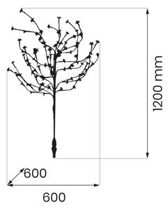 LED RGBW Lampada solare TREE LED/0,1W/1,2V 600 mAh IP44 marrone
