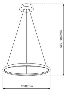 Lampadario LED a sospensione con filo HOOP LED/27W/230V diametro 50 cm 4000K oro
