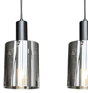 Lampadario a sospensione con filo ARCADIA 3xE27/60W/230V nero/fumé