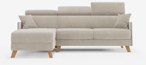 Sole Divano letto matrimoniale angolare con penisola contenitore e pog