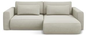 Divano angolare beige allungabile/con contenitore (con penisola a destra/con chaise lounge) Kapua – Makamii