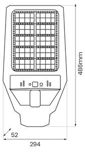 LED Lampione solare dimmerabile con sensore KERS LED/300W/3,2V 6500K IP65