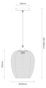 Lampadario a sospensione con filo ALMA 1xE27/60W/230V diametro 23 cm bambù