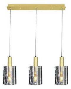 Lampadario a sospensione con filo ARCADIA 3xE27/60W/230V oro/fumé