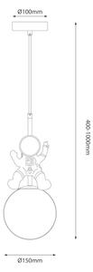 Lampadario a sospensione per bambini ASTRONAUT 1xE27/60W/230V diametro 15 cm oro/beige