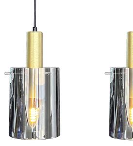 Lampadario a sospensione con filo ARCADIA 3xE27/60W/230V oro/fumé
