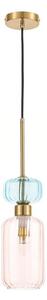 Lampadario a sospensione con filo MOLLY 1xE14/40W/230V diametro 12 cm oro/rosa/blu