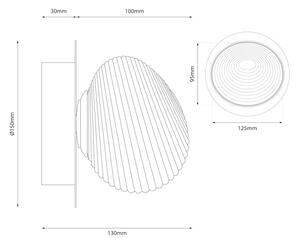 Applique LED BOLLA LED/3W/230V dorata/beige fumé