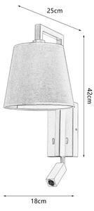 Brilagi - Applique a LED RAYA 1xE14/40W/230V + LED/3W lino/beige