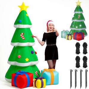 Gonfiabile Albero di Natale XXL 155x130x240 cm con LED da Esterno IP44 Verde