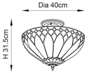 Endon 63978 - Lampadario a plafone Tiffany BROOKLYN 3xE27/60W/230V diam. 40 cm
