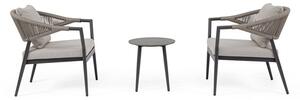 Set di mobili da giardino color kaki/grigio tortora in alluminio per 2 persone Millor – Bizzotto