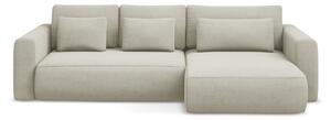 Divano angolare beige allungabile/con contenitore (con penisola a destra/con chaise lounge) Kapua – Makamii