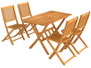 Outsunny Set da Pranzo da Giardino 5 Pezzi, Tavolo e 4 Sedie Pieghevoli | Aosom Italy