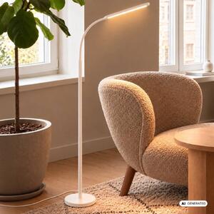 Briloner Lampada da terra a LED Mura, dimmerabile, Bianco / Opale, Soggiorno / Sala da pranzo, Plastica, Moderno, Lampada LED da terra