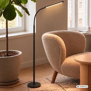 Briloner Lampada da terra a LED Mura, dimmerabile, Nero, Soggiorno / Sala da pranzo, Plastica, Moderno, Lampada LED da terra