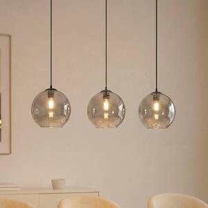 Lampada a sospensione in vetro Brillar Lucande, dimmerabile, Alluminio / Grigio / Zincato, Soggiorno / Sala da pranzo, Vetro, Moderno, Lampada a sospensione