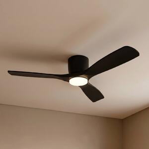 Ventilatore da soffitto LED Lucande Smart Moneno, nero, DC, Tuya Moneno Lucande, dimmerabile, Nero, Soggiorno / Sala da pranzo, Metallo, Moderno