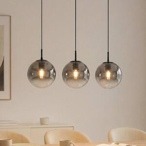 Lampada a sospensione in vetro Veloura Lucande, dimmerabile, Chiaro / Trasparente, Soggiorno / Sala da pranzo, Vetro, Design, Lampada a sospensione