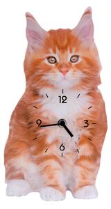 Orologio legno gatto arancione cm30x16x3