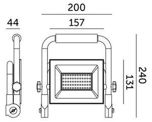 Riflettore LED portatile TIGRA LED/50W/4000K IP54 nero/giallo