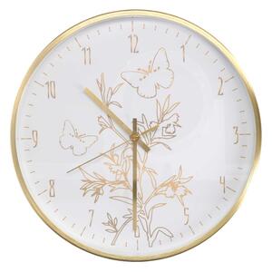 Orologio alluminio farfalle bianco tondo cm ø31,6h4,9