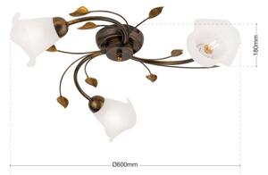 Orion DL 7-788/3 - Lampadario a plafone SISI 3xE14/40W/230V diametro 60 cm bronzo/patina