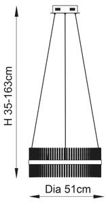 Endon 107671 - Lampadario a sospensione con filo LED dimmerabile ADRIEL LED/41W/230V 3000K oro/limpido