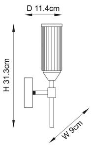 Endon 106258 - Applique TOUR 1xG9/3W/230V ottone