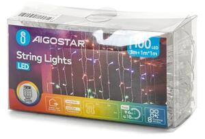Aigostar - Catena LED natalizia da esterno 100xLED/8 funzioni 3xAA 4x1m IP44 multicolore