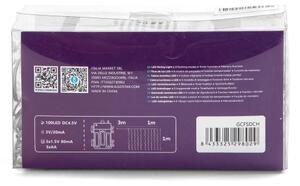 Aigostar - Catena LED natalizia da esterno 100xLED/8 funzioni 3xAA 4x1m IP44 multicolore