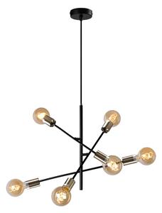 ONLI - Lampadario a sospensione con filo CROSS 6xE27/22W/230V nero/ottone
