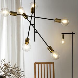 ONLI - Lampadario a sospensione con filo CROSS 6xE27/22W/230V nero/ottone