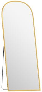 HOMCOM Specchio da Terra e Parete Moderno con Struttura in Lega di Alluminio e Supporto Pieghevole, 59x161.5cm, Oro | Aosom Italy