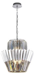 Lampadario a sospensione con catena DONNA 9xE14/40W/230V diametro 45 cm cromo opaco