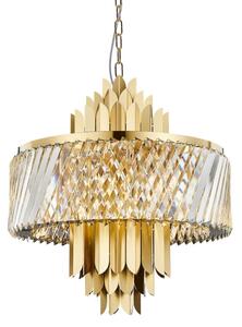 Lampadario a sospensione con catena MARGOT 9xE14/40W/230V diametro 55 cm oro